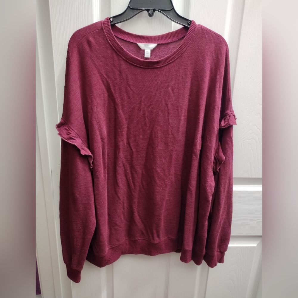 Ruffle sleeve sweater